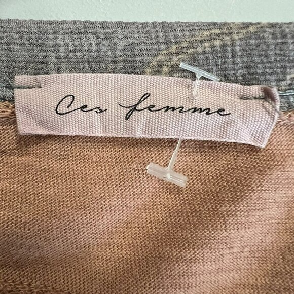 Ces Femme Women's 3/4 Floral Sleeve Pullover Top Multicolor Size Medium - Picture 9 of 9